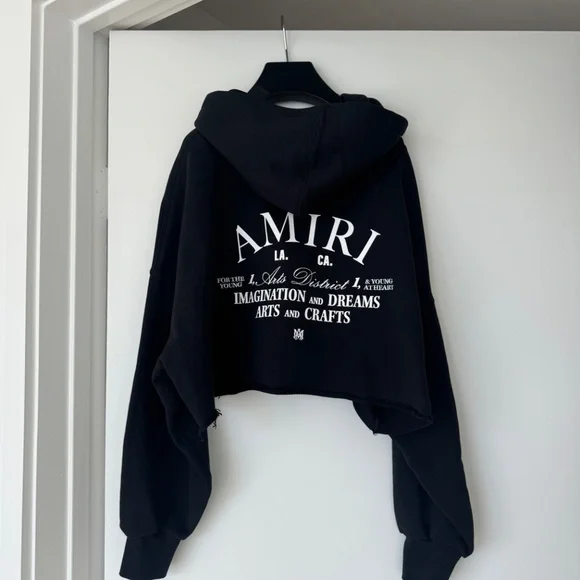 Amiri Cropped Black Hoodie - Picture 3 of 7